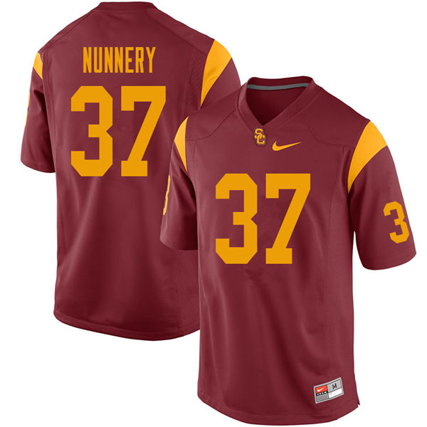 Men #37 Davonte Nunnery USC Trojans College Football Jerseys Sale-Cardinal